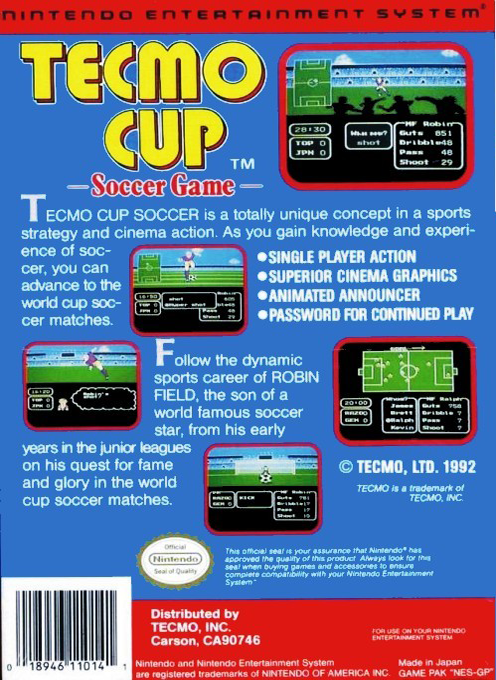 Tecmo Cup Soccer box art for NES